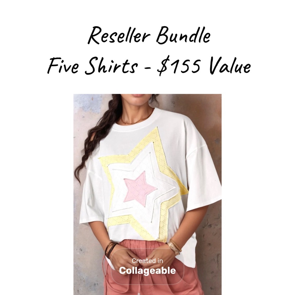 Women’s Bundle (5) - Star Patchwork Tshirts - image 1